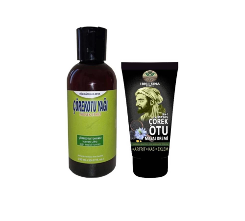 Çörek Otu Yağı 150 ml Sızı Dindirici + İbn-i Sina Çörek Otu Kremi 50 ml Çörek Otu Yağı 150 ml Sızı Dindirici + İbn-i Sina Çörek Otu Kremi 50 ml