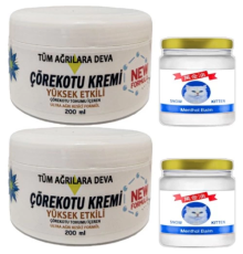 Çörekotu 2 Tane Çörek Otu Kremi XL Box Büyük Boy White 200 ml + Yanında 2 Tane Snow Kitten 50 ml Menthol Balm / Diz Dirsek Masaj Seti