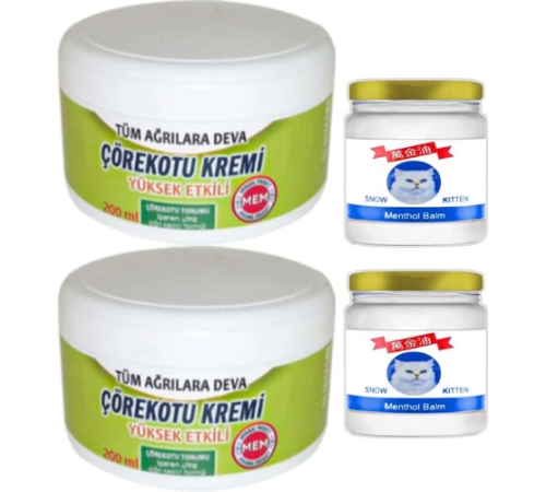Çörekotu 2li Çörek Otu Kremi Büyük XL Boy 200 ml Green + 2li 50 ml Snow Kitten Krem / Diz Dirsek Masaj Seti Çörekotu 2li Çörek Otu Kremi Büyük XL Boy 200 ml Green + 2li 50 ml Snow Kitten Krem / Diz Dirsek Masaj Seti