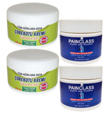 Çörekotu Çörek Otu Kremi Büyük XL Boy 200 ml Green + 150 ml Kuyruk Yağı Kremi Painclass / Diz Dirsek Masaj Seti