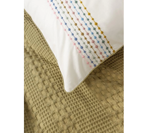 Cotton Box Aura Çift Kişilik Pike Takımı Pebble Hardal