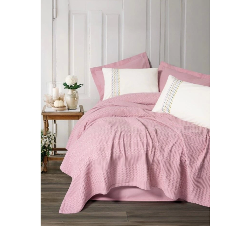 Cotton Box Aura Çift Kişilik Pike Takımı Pebble Pembe