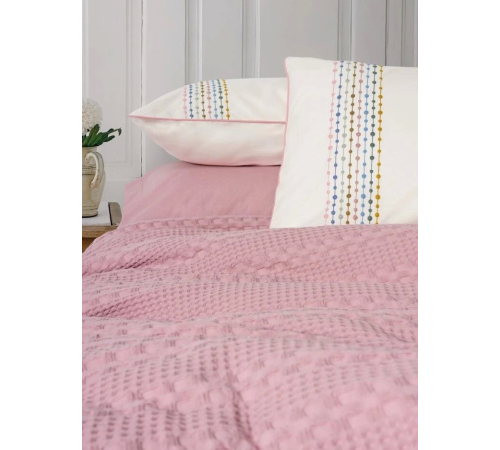 Cotton Box Aura Çift Kişilik Pike Takımı Pebble Pembe