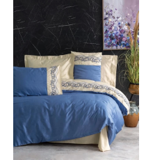 Cotton Box Brode Nakışlı Çift Kişilik Saten Nevresim Takımı Amaya Bej