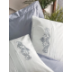 Cotton Box Brode Nakışlı Çift Kişilik Saten Nevresim Takımı Bianna Gri