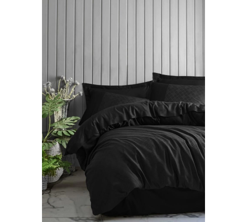 Cotton Box Çift Kişilik Jakarlı Saten Nevresim Takımı Dama Siyah Cotton Box Çift Kişilik Jakarlı Saten Nevresim Takımı Dama Siyah