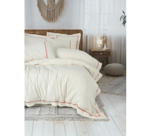 Cotton Box Çift Kişilik Nevresim Takımı Inborn Banded Turuncu Cotton Box Çift Kişilik Nevresim Takımı Inborn Banded Turuncu