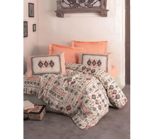 Cotton Box Etnich Nevresim Takımı Çift Kişilik Kateri Somon