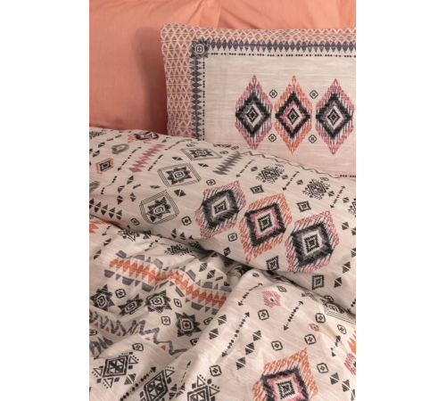 Cotton Box Etnich Nevresim Takımı Çift Kişilik Kateri Somon