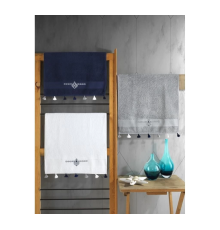 Cotton Box Fit V2 50x90 3'lü Havlu Seti Lacivert/Beyaz/Gri