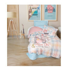 Cotton Box Genç Ranforce Nevresim Takımı Tek Kişilik Smile Mint