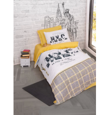 Cotton Box Genç Ranforce Nevresim Takımı Tek Kişilik World Wide Hardal