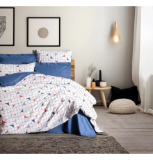 Cotton Box Minimal Çift Kişilik Nevresim Takımı Stew Mavi