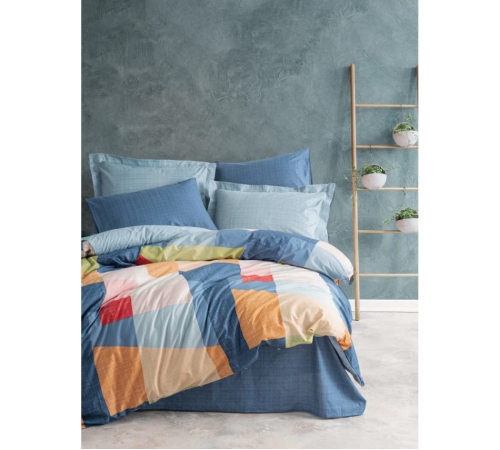 Cotton Box Modern Çift Kişilik Nevresim Takımı Cosy Mavi