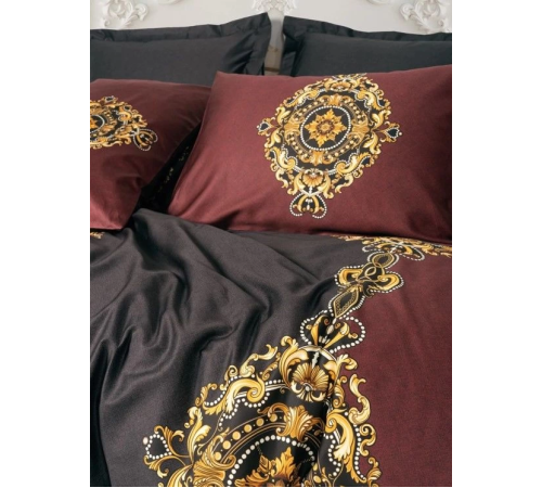 Cotton Box Palace Saten Çift Kişilik Nevresim Takımı Ebren Antrasit Cotton Box Palace Saten Çift Kişilik Nevresim Takımı Ebren Antrasit