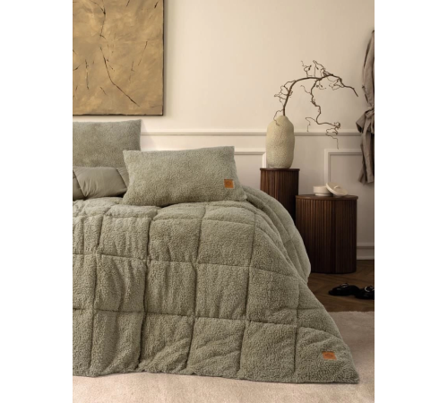 Cotton Box Peluş Çift Kişilik Yorgan Seti Taş