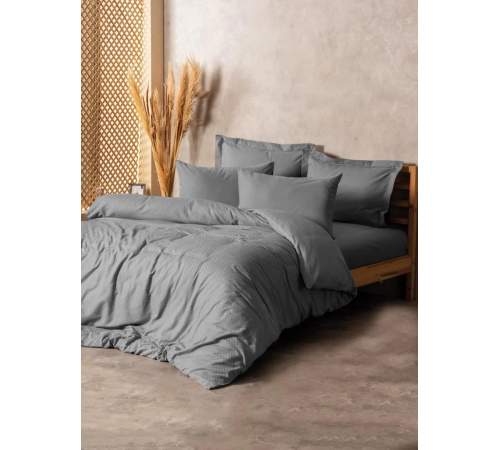 Cotton Box Plain Plaid Çift Kişilik Nevresim Takımı Gri Cotton Box Plain Plaid Çift Kişilik Nevresim Takımı Gri
