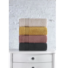 Cotton Box Plump 50x90 4'lü Havlu Seti Bej Gülkurusu Hardal Antrasit