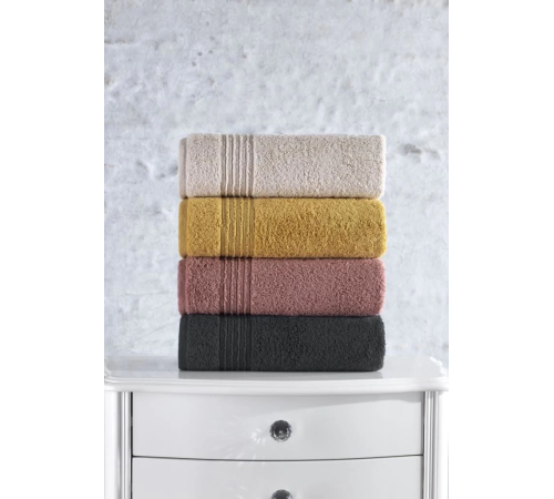 Cotton Box Plump 50x90 4'lü Havlu Seti Bej Gülkurusu Hardal Antrasit