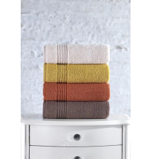Cotton Box Plump 50x90 4'lü Havlu Seti Mercan Sarı Kahve Bej