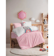 Cotton Box Pucnh Nakışlı Bebek Nevresim Takımı Lucky Pembe