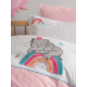 Cotton Box Pucnh Nakışlı Bebek Nevresim Takımı Lucky Pembe
