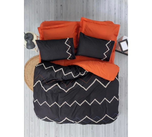 Cotton Box Puf Nakışlı Ranforce Çift Kişilik Nevresim Takımı Mirely Siyah Kiremit Cotton Box Puf Nakışlı Ranforce Çift Kişilik Nevresim Takımı Mirely Siyah Kiremit