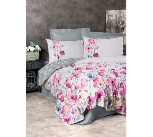 Cotton Box Ranforce Nevresim Takımı Çift Kişilik Carla Gri Cotton Box Ranforce Nevresim Takımı Çift Kişilik Carla Gri