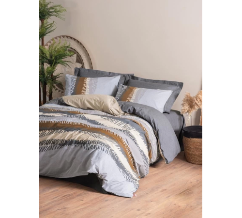Cotton Box Toprak Çift Kişilik Nevresim Takımı Asel Antrasit Cotton Box Toprak Çift Kişilik Nevresim Takımı Asel Antrasit