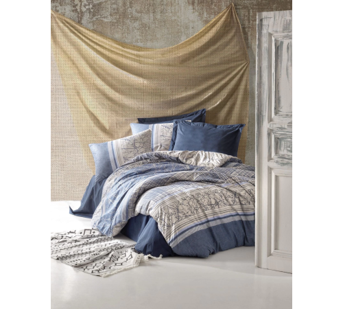 Cotton Box Toprak Serra Lacivert Çift Kişilik Nevresim Takımı Cotton Box Toprak Serra Lacivert Çift Kişilik Nevresim Takımı