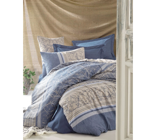 Cotton Box Toprak Serra Lacivert Çift Kişilik Nevresim Takımı Cotton Box Toprak Serra Lacivert Çift Kişilik Nevresim Takımı