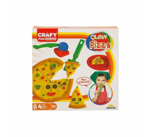 Crafy Çılgın Pizza Oyun Hamuru Seti 200 g 10 Parça