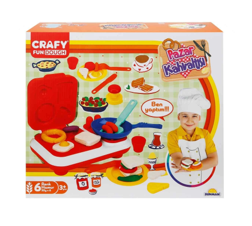Crafy Pazar Kahvaltısı Oyun Hamuru Seti 23 Parça