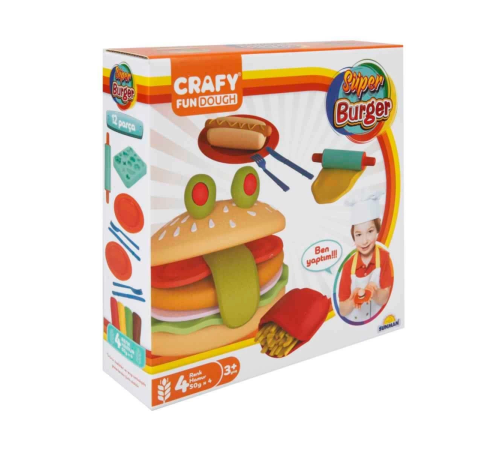 Crafy Süper Burger Oyun Hamuru Seti 200 gr. 12 Parça Crafy Süper Burger Oyun Hamuru Seti 200 gr. 12 Parça