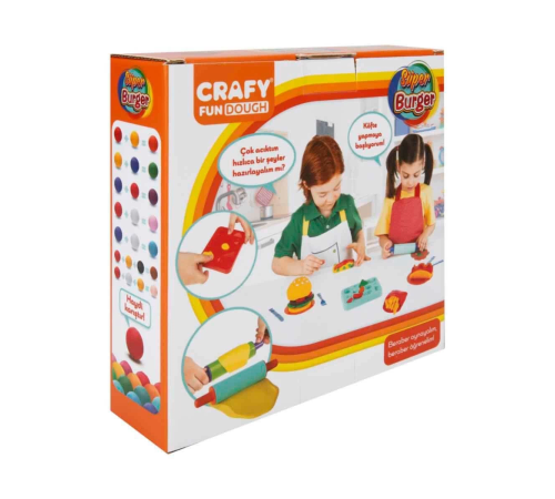 Crafy Süper Burger Oyun Hamuru Seti 200 gr. 12 Parça Crafy Süper Burger Oyun Hamuru Seti 200 gr. 12 Parça