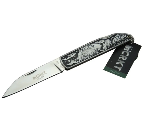 CRKT CR 0102 Kamp Çakı 20 cm - Balık Desenli Metal Sap, Kılıflı, Kutulu CRKT CR 0102 Kamp Çakı 20 cm - Balık Desenli Metal Sap, Kılıflı, Kutulu