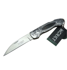 CRKT CR 0124 Kamp Çakı 20 cm - Metal Desenli Sap, Kılıflı, Kutulu