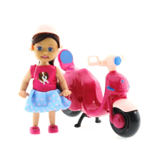 Cute Doll Mini Bebek ve Mor Vespa