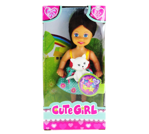 Cute Girl Kedi Figürlü Kumral Mini Bebek Cute Girl Kedi Figürlü Kumral Mini Bebek