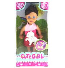 Cute Girl Köpek Figürlü Kumral Mini Bebek