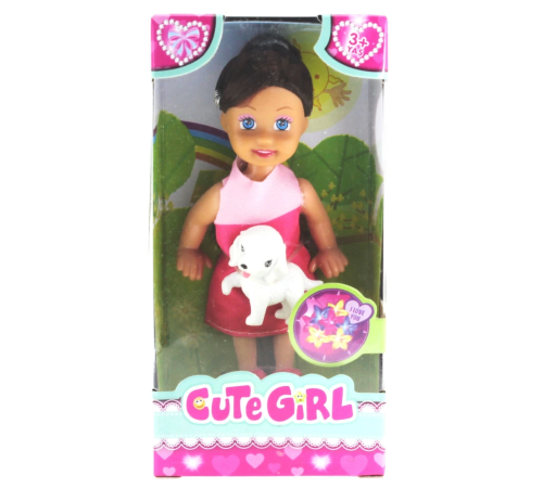 Cute Girl Köpek Figürlü Kumral Mini Bebek Cute Girl Köpek Figürlü Kumral Mini Bebek