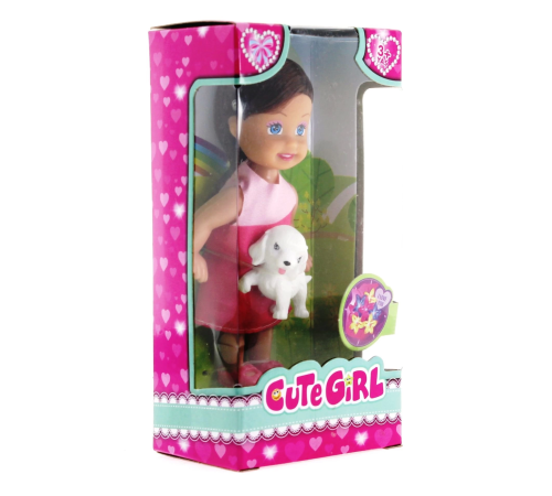 Cute Girl Köpek Figürlü Kumral Mini Bebek Cute Girl Köpek Figürlü Kumral Mini Bebek