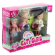 Cute Girl Mini Bebek ve Evcil Hayvan Üçlü Set