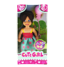 Cute Girl Pembe Balonlu Kumral Mini Bebek