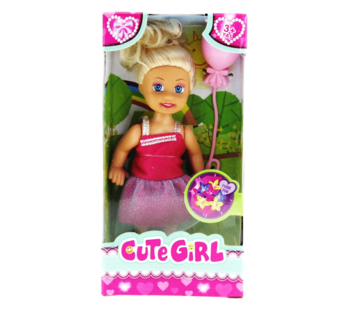 Cute Girl Pembe Balonlu Sarışın Mini Bebek Cute Girl Pembe Balonlu Sarışın Mini Bebek