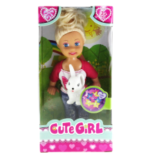 Cute Girl Tavşan Figürlü Sarışın Mini Bebek