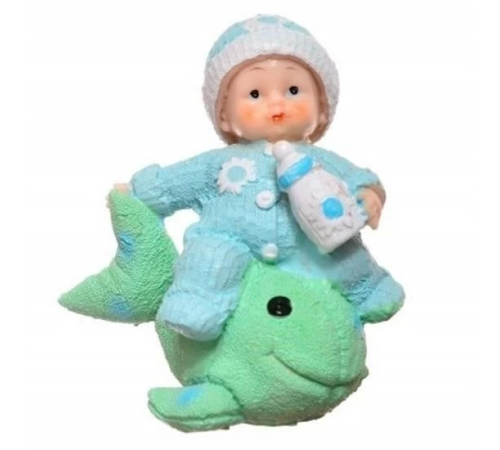 Decotown Hediyelik Sevimli Mavi Bebek Biblo Polyester Süs Eşyası