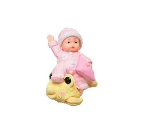 Decotown Hediyelik Sevimli Pembe Bebek Biblo Polyester Süs Eşyası