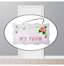 Decotown My Room Benim Odam Dekoratif Çiçek Desenli Kapı Askısı