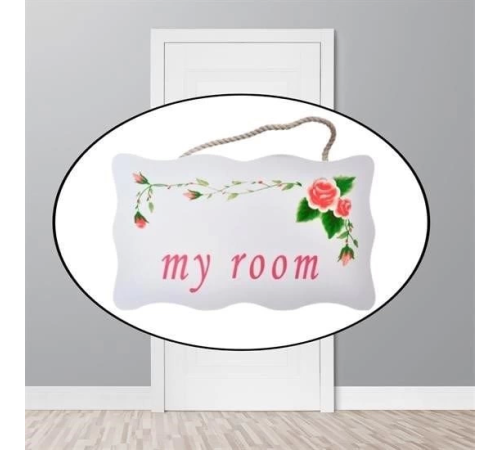 Decotown My Room Benim Odam Dekoratif Çiçek Desenli Kapı Askısı Decotown My Room Benim Odam Dekoratif Çiçek Desenli Kapı Askısı